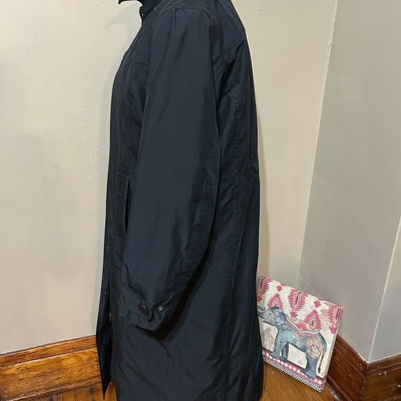 L.L. BEAN TRENCH WOOL LINER RAIN LONG COAT WOMENS BLACK SZ LARGE - Picture 6 of 13
